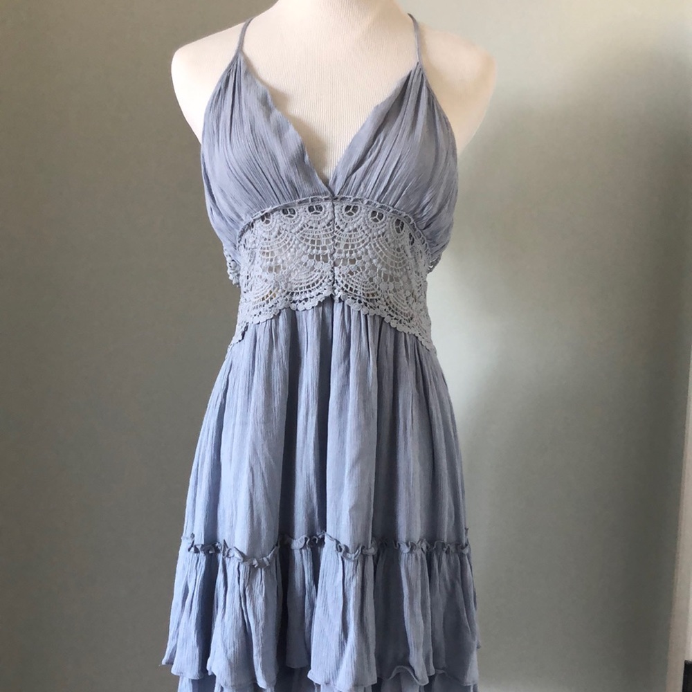 Baby Blue Boutique Crochet Style Dress